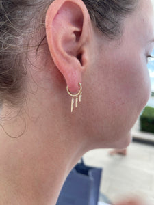Dangle Diamond Spike Hoop Earrings 3