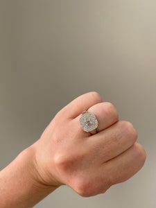 Diamond Square Shape Signet Ring 6