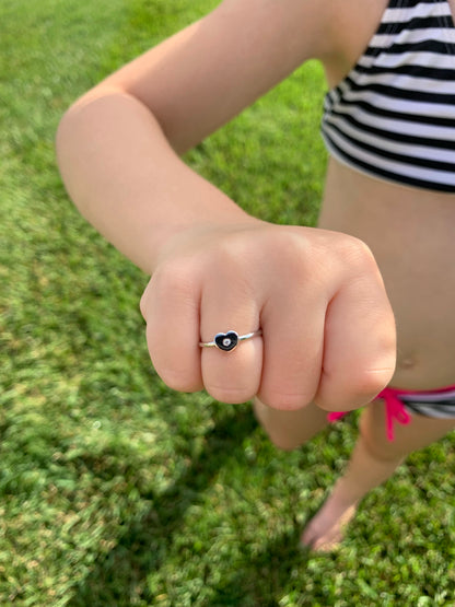 Child Solitaire Diamond Heart Ring 2