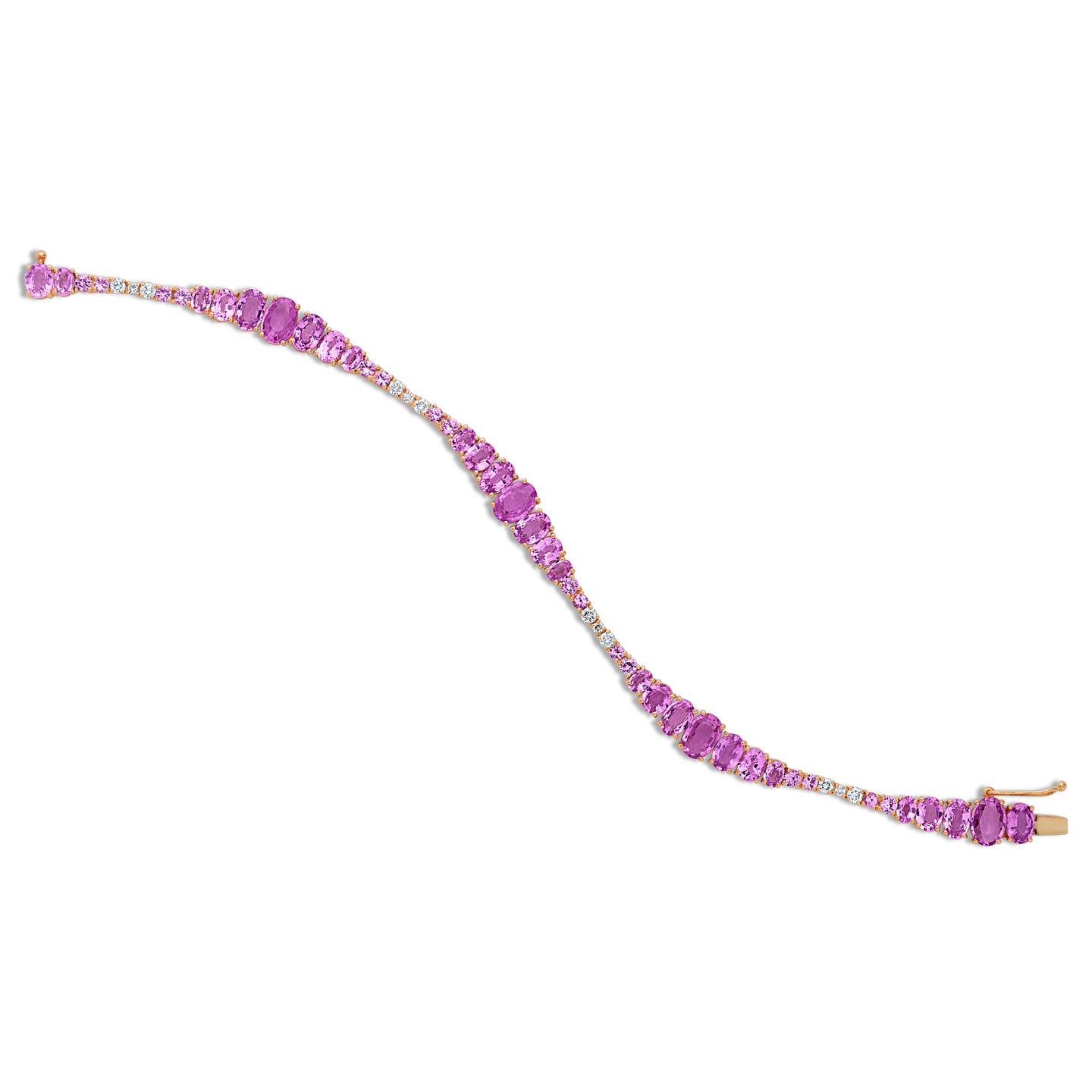 Pink Ombre Sapphire and Diamond Bracelet