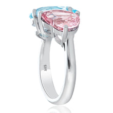 Load image into Gallery viewer, Morganite Heart and Topaz Pear Toi Et Moi Ring 2