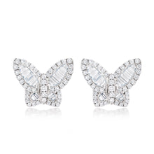 Load image into Gallery viewer, Large Diamond Butterfly Earrings