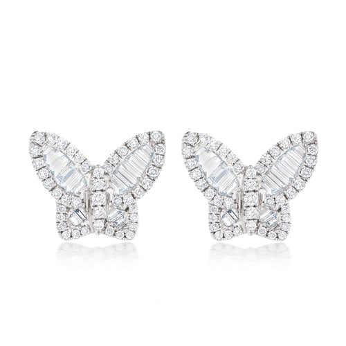 Large Diamond Butterfly Earrings