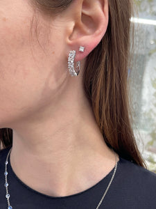 Baguette and Round diamond Hoops 4