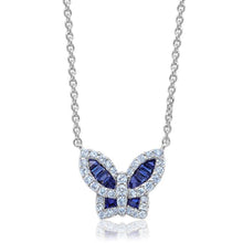 Load image into Gallery viewer, Medium Blue Sapphire and Diamond Butterfly Pendant