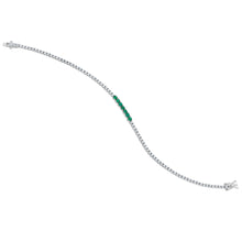 Load image into Gallery viewer, Emerald and Diamond Tennis Bracelet