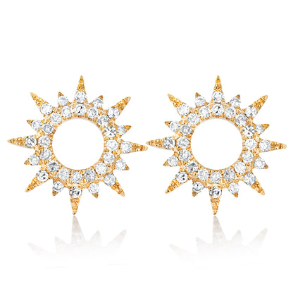 Petite Diamond Sun Earrings