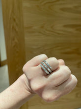 Load image into Gallery viewer, Three Row Diamond Baguette Coil Ring 2
