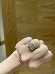 Three Row Diamond Baguette Coil Ring 2