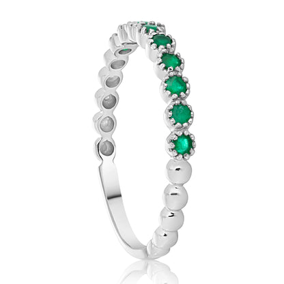 Dainty 2 Emerald Band - 2