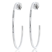 Load image into Gallery viewer, Oval Diamond Hoop Earrings