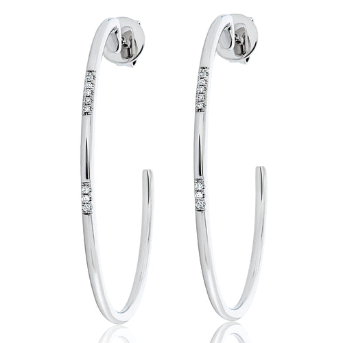 Oval Diamond Hoop Earrings
