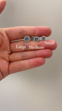 Load image into Gallery viewer, Aquamarine and Diamond Halo Studs in Small - Sizes