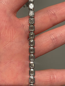 Bezel Set Emerald Cut Diamond Bracelet 3