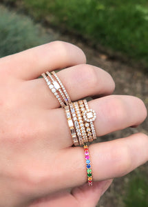 Diamond Halo Baguette Ring 3