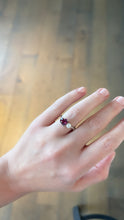 Load image into Gallery viewer, Rhodolite and Pearl Toi Et Moi Ring 7