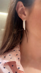 White Agate and Diamond Double Hoop Earrings 6