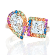 Load image into Gallery viewer, Small Toi Et Moi Topaz and Sapphire Ring