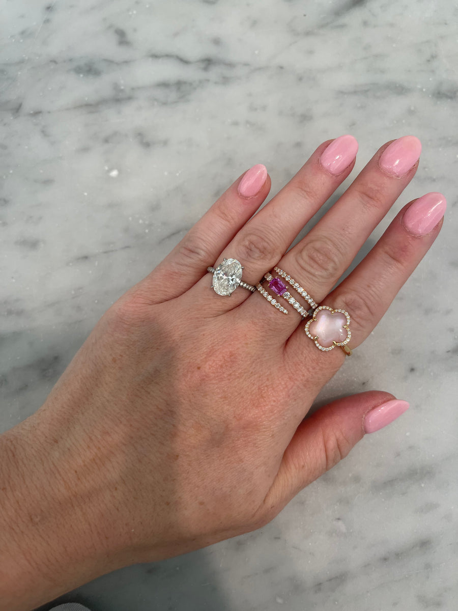 Diamond and Pink Sapphire Coil Ring Nicole Rose Fine Jewelry