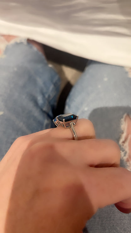 Blue Topaz Toi Et Moi Ring 4