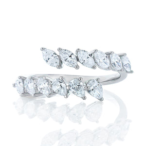 Marquis and Pear Diamond ByPass Ring