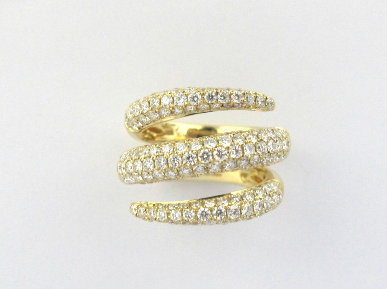 Snake Diamond Coil Ring - Yellow