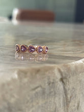 Load image into Gallery viewer, Pink Sapphire Bezel Set Heart Shape Band 2