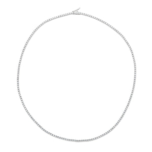 The Nikki 5 Straight Line Diamond Tennis Necklace - Silver