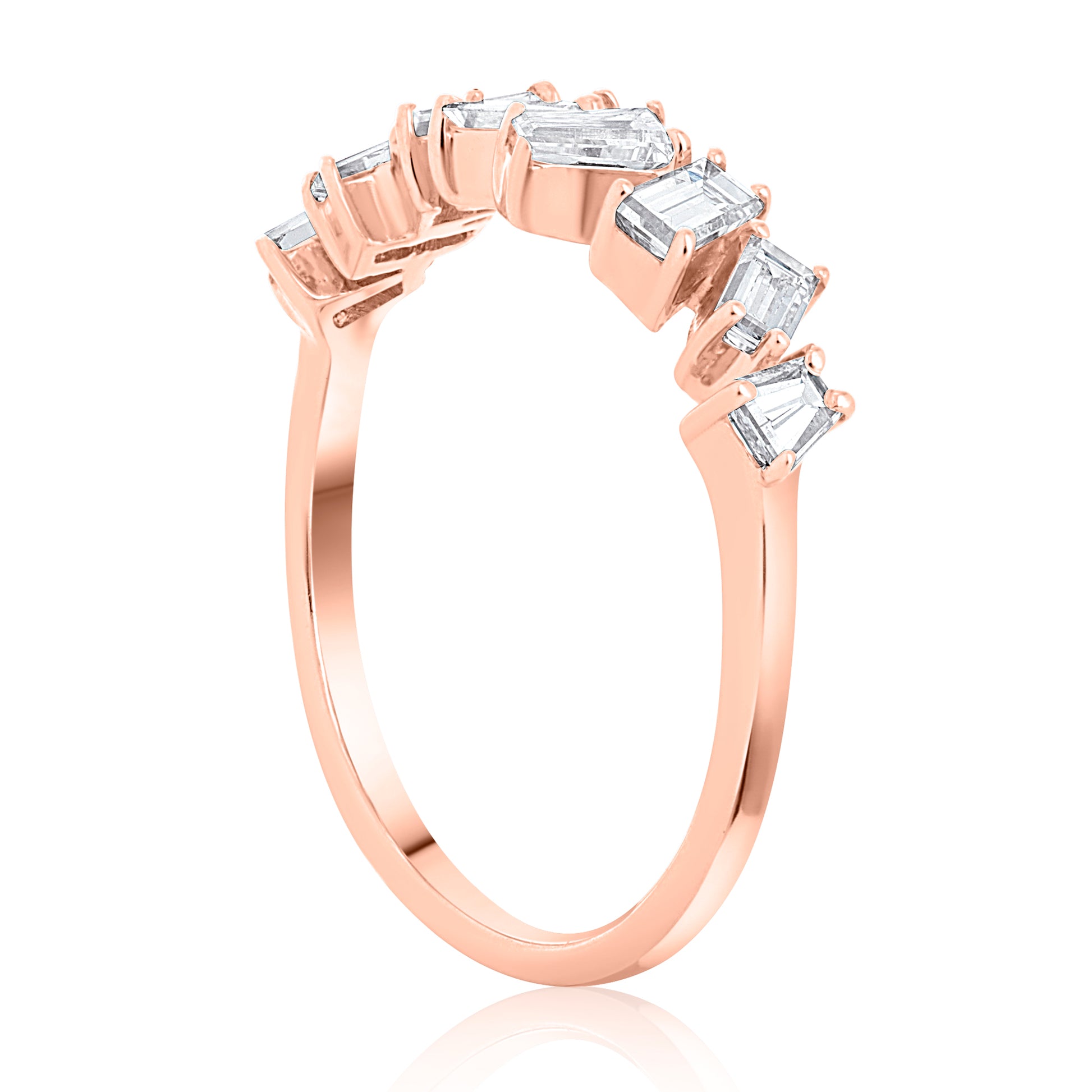 Scattered Diamond Baguette Band - Rose