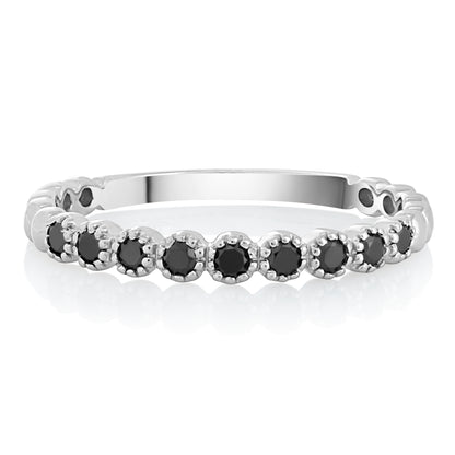 Dainty 2 Black Diamond Band