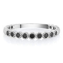 Load image into Gallery viewer, Dainty 2 Black Diamond Band