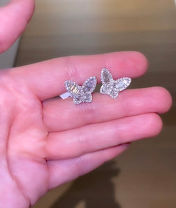 Large Diamond Butterfly Earrings 3