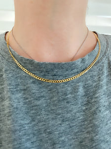 Gold Mini Curb Link Chain Necklace 2