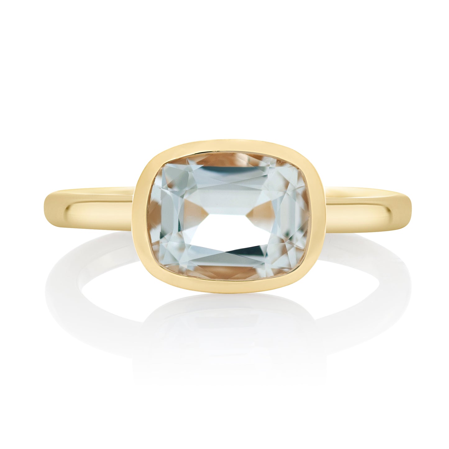 Bezel Set White Topaz Ring