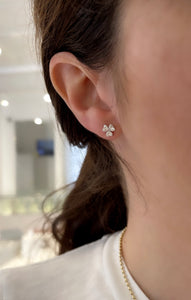 Diamond Heart Cluster Stud Earrings 2