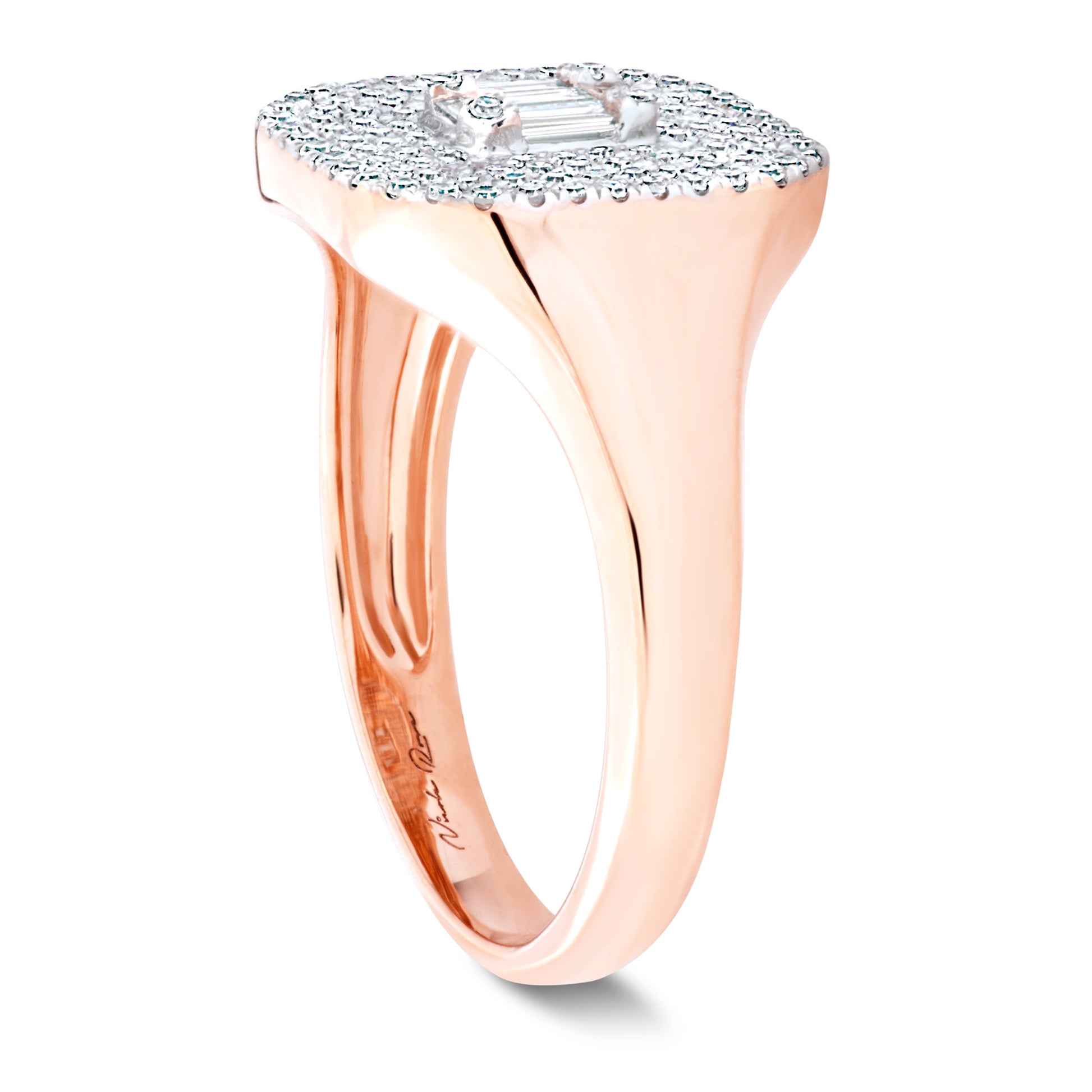 Diamond Square Shape Signet Ring 2