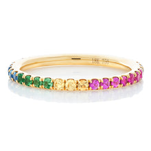Load image into Gallery viewer, Multi Color Stone and Diamond Eternity Band