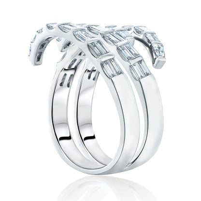 Four Row Diamond Baguette Ring 2