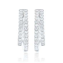 Load image into Gallery viewer, Small Double Row Diamond Hoops