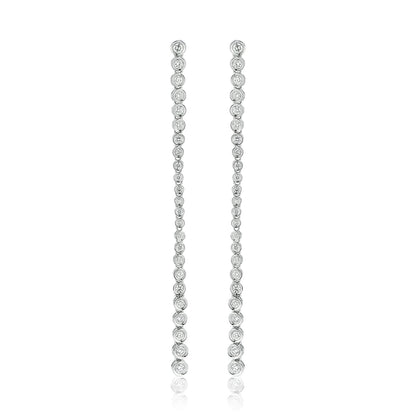 Graduating Diamond Bezel Set Ear Dusters