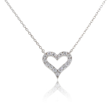 Petite Open Diamond Heart Pendant