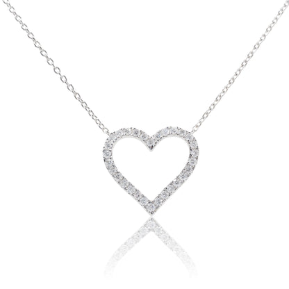 Small Open Diamond Heart Pendant