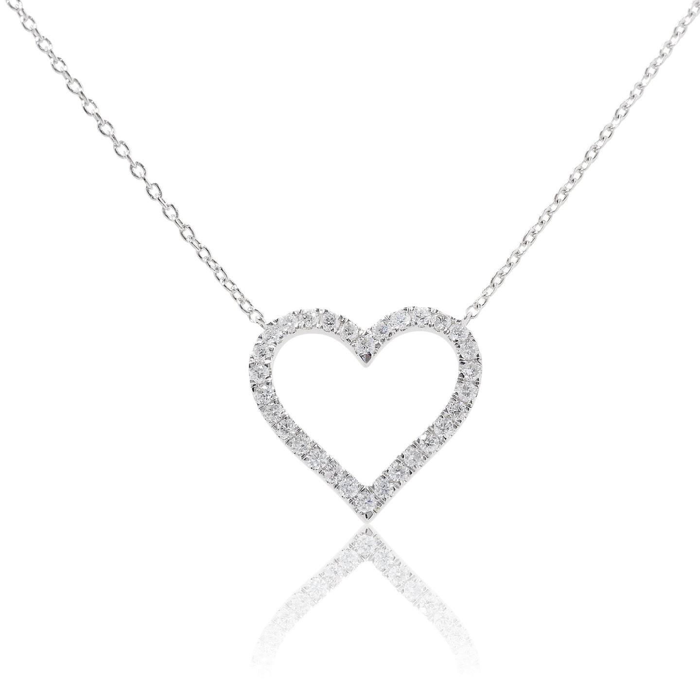 Small Diamond Heart Necklace 14K Yellow Gold