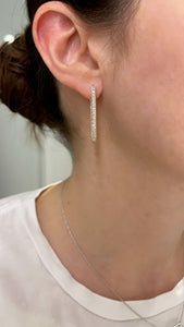 Rectangular Diamond Hoop Earrings 2