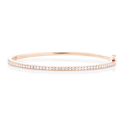 Halfway Diamond Bangle Bracelet - Rose