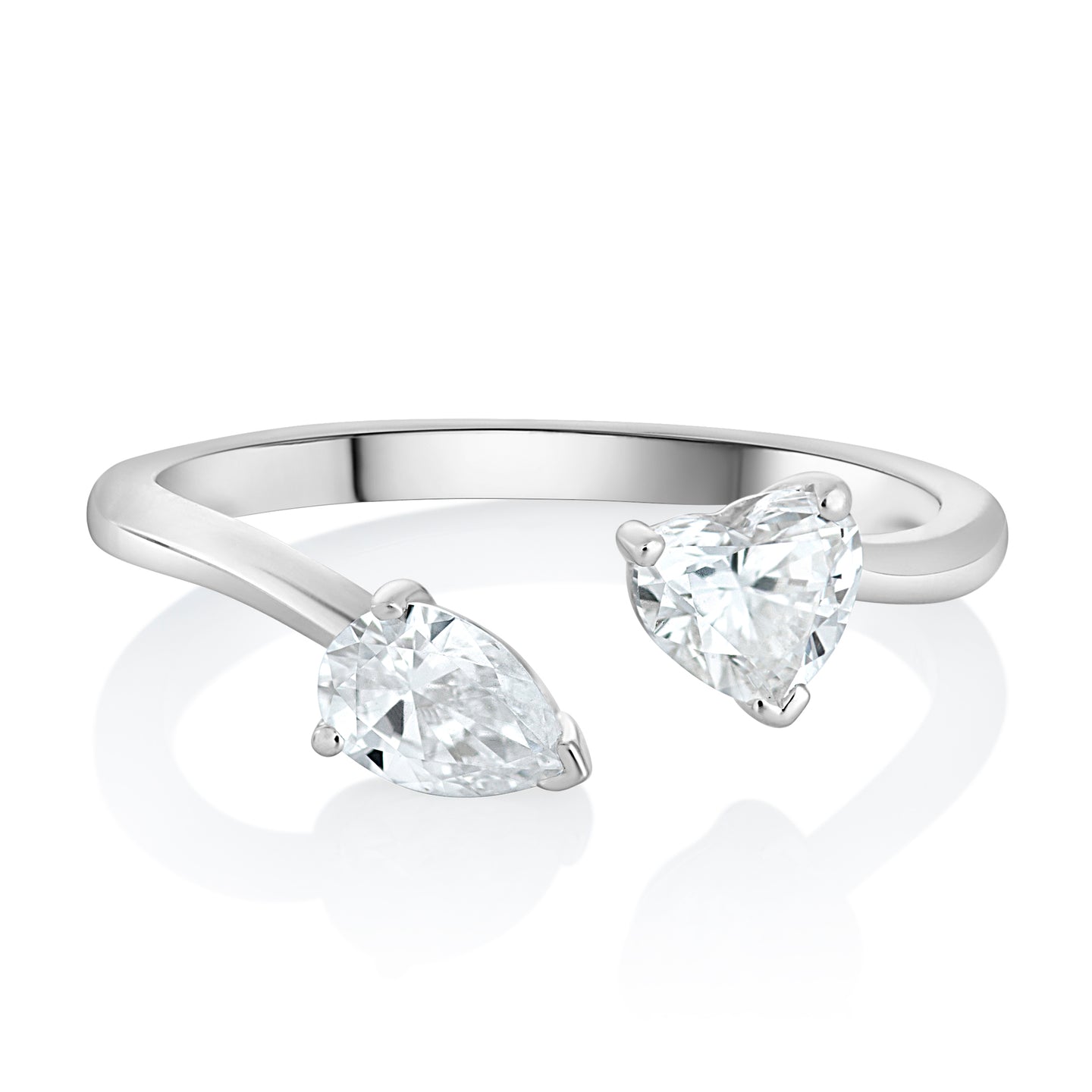 The Nicole Pear and Heart Diamond Ring
