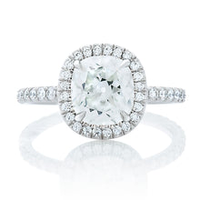 Load image into Gallery viewer, Diamond Antique Cushion With Diamond Halo