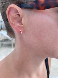 Diamond Pear Hoop Earrings 2
