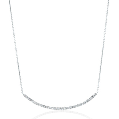 Curved Diamond Bar Necklace