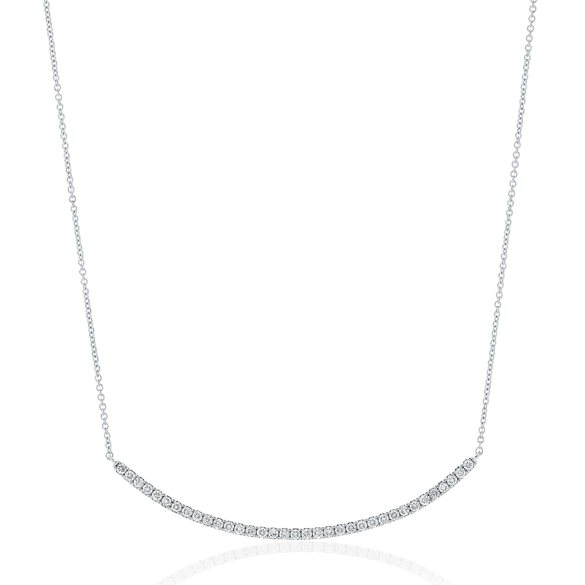 Curved Diamond Bar Necklace – Nicole Rose Fine Jewelry